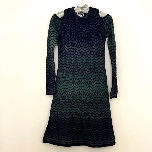 m missoni green dress Missoni M Pastel Green and Pink Gold Stripe Knit Sleeveless Maxi Dress main image 0